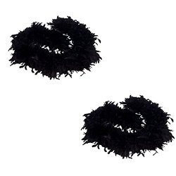 6′ Black Play Fancy Dress Up Toy Feather Boa (2 Pack)