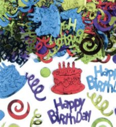 Amscan Happy Birthday Type Embossed 2 1/2 ounces of Confetti