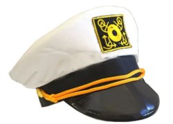 Cotton Yacht Cap-White (adjustable/58cm)