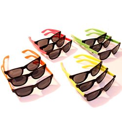 Dazzling Toys Pretty Neon Wayfarer Sunglasses. Adult, Teen, and Big Kid – 24 Pack (D017/2)