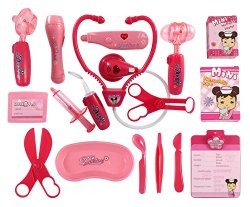 Deluxe Pink Doctor Medical Kit Playset for Kids – Pretend Play Tools Toy Set