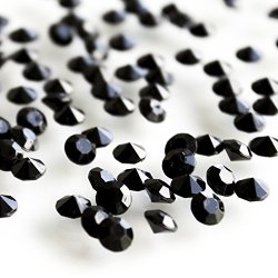 Diamond Table Confetti, Vase Filler, Party Decorations for Weddings, Bridal Shower, Birthdays, Home, and more. 2000 Pack of 1 Carat 6.5mm Jewels (Black) by Super Z Outlet®