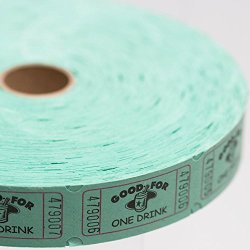 Green Good For One Drink Ticket Roll