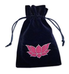 Lotus Flower Black Luxury Velvet Tarot Card Bag