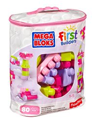Mega Bloks First Builders Big Building Bag, 80-Piece (Pink)