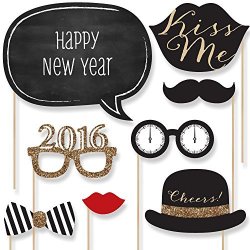New Years Eve Party – Gold – Photo Booth Props Kit – 20 Count
