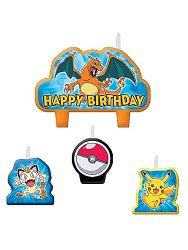 Pokemon Pikachu Birthday Candles 4 Pc