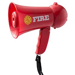 Pretend Play Kids Fire Fighter’s Megaphone (Bullhorn) with Siren Sound and Handheld Mic Toy