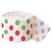 Red & Green Polka Dot Party Streamers, 30ft
