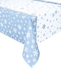 Snowflake Holiday Plastic Tablecloth, 84″ x 54″