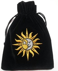 Sun/Moon Embroidered Luxury Tarot Bag Velvet 190 x 130mm Something Different