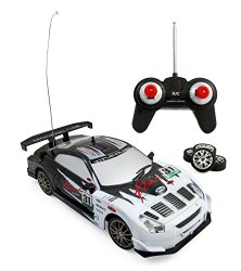 Super Fast Drift King R/C Sports Car Remote Control Drifting Race Car 1:24 + Headlights, Backlights, Side Lights + 2 Sets of Tires