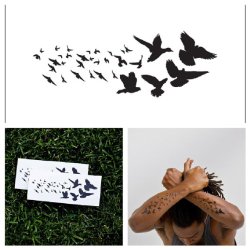 Tattify Flock Of Birds Temporary Tattoo – Windsong (Set of 2)