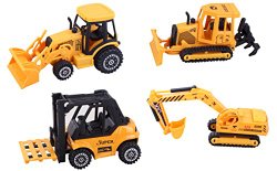 ToyZe Metal Diecast Construction Vehicle, Pack of 4, 5-Inch