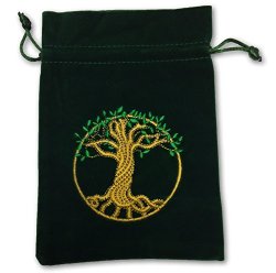 Tree of Life Tarot Bag Embroidered Velvet 190 x 130mm