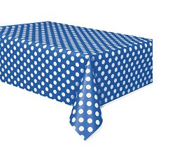 Unique Royal Blue Polka Dot Table Cover, 108″ x 54″