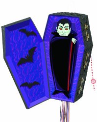Vampire Coffin Halloween Pinata, Pull String