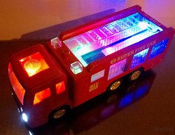 WolVol Electric Fire Truck Toy with Lights, Sirens and Sound – Great Gift Toys for Kids
