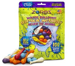 Zorbz Seal-Sealing Water Balloons with Filler Nozzle (100 Count)