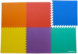 48 Sq. Ft. (set of 12 + borders) ‘We Sell Mats’ Anti-Fatige Interlocking EVA Foam Flooring-Set of six Multi-Color Tiles-Each 2’x2’x3/8″ Thick