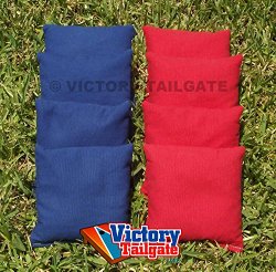 8 Standard Corn-Filled Regulation 6″x6″ Duck Cloth Cornhole Bags (choose your colors) (Red & Blue)
