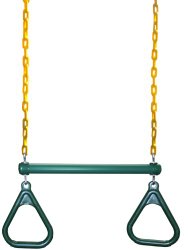 Eastern Jungle Gym Ring/Trapeze Bar Combo with Coated Chains, Green/Yellow