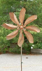 Gardman 8434 Zinnia Flower Wind Spinner Border Stake, 63″ High x 20″ Wide