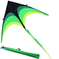 Hengda Kite-For Kids and Adults!Umbrella Cloth Prairie Triangle Kite with Long Ribbon