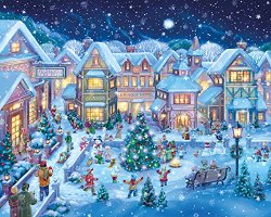Holiday Village Square Christmas Jigsaw Puzzle 1000 Piece