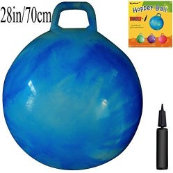 Hopper Ball: 28in/70cm Diameter for Age 13+, Pump Included (Hop Ball, Kangaroo Bouncer, Hoppity Hop, Sit and Bounce, Jumping Ball)