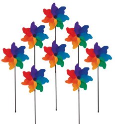 In the Breeze Rainbow Poly Petal Pinwheel Spinners (8 PC assortment)