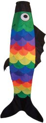 In the Breeze Rainbow Scales Fish Windsock, 60-Inch