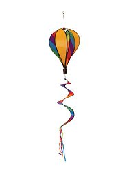 In the Breeze Rainbow Striped 6-Panel Hot Air Balloon Wind Spinner