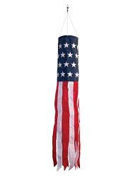 In the Breeze Stars and Stripes Embroidered Star Windsock, 40-Inches