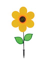 In the Breeze Sunflower Spinner with Leaves, 12-Inch