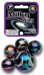 Mega Marbles – MILKY WAY MARBLES NET (1 Shooter Marble & 24 Player Marbles)