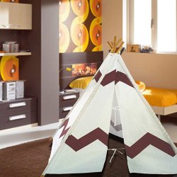 Modern Home Children’s Canvas Tepee Set with Travel Case – Navajo Brown