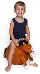 Mr Jones: Small Plush Horse Hop Ball Hopper (Ages 3-5) Hopping Sit and Bounce with Handles