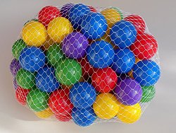 My Balls by CMS Brand Pack of 1000 pcs 2.5″ Phthalate Free BPA Free Crush Proof Plastic Balls in 5 Bright Colors