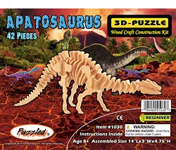 Puzzled Apatosaurus Dinosaur 3D Woodcraft Construction Kit