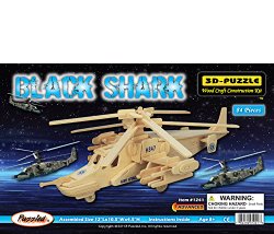 Puzzled Black Shark 3D Natural Wood Puzzle