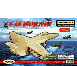 Puzzled F18 Hornet 3D Jigsaw Woodcraft Kit Puzzle