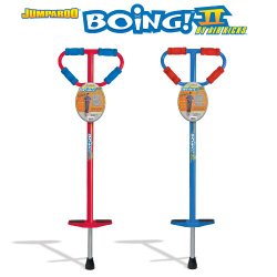 Set of 2 Large Jumparoo Boing! Pogo Sticks – One Red & One Blue (90-160 Lbs.)