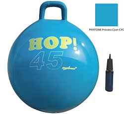 SUESPORT Hopper Ball Kit,Pump Included, 18in/45cm, Blue, Hop Ball, Kangaroo Bouncer, Hoppity Hop, Sit and Bounce, Jumping Ball, 2-Size by 3-Colors Available