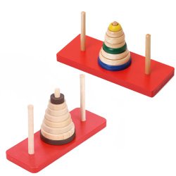 Tower of Hanoi Wood Puzzle Toy Brain Teaser