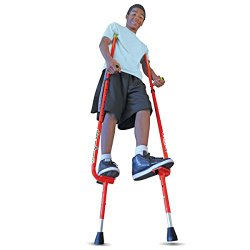 Walkaroo Xtreme Steel Balance Stilts with Height Adjustable Vert Lifters by Air Kicks, Red