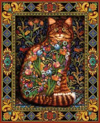 White Mountain Puzzles Tapestry Cat – 1000 Piece Jigsaw Puzzle