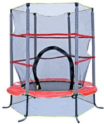 AirZone 4-1/2 Foot Kids First Outdoor Band Trampoline with Mesh Padded Perimeter Safety Enclosure