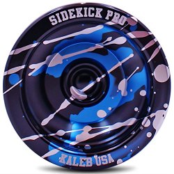 Black Blue Silver Splashes Yo-Yo Professional Aluminum Sidekick Pro YoYo
