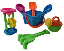 Dazzling Toys Kid’s Toy Beach/sandbox Tool Playset – Castle Bucket 7 Piece SET